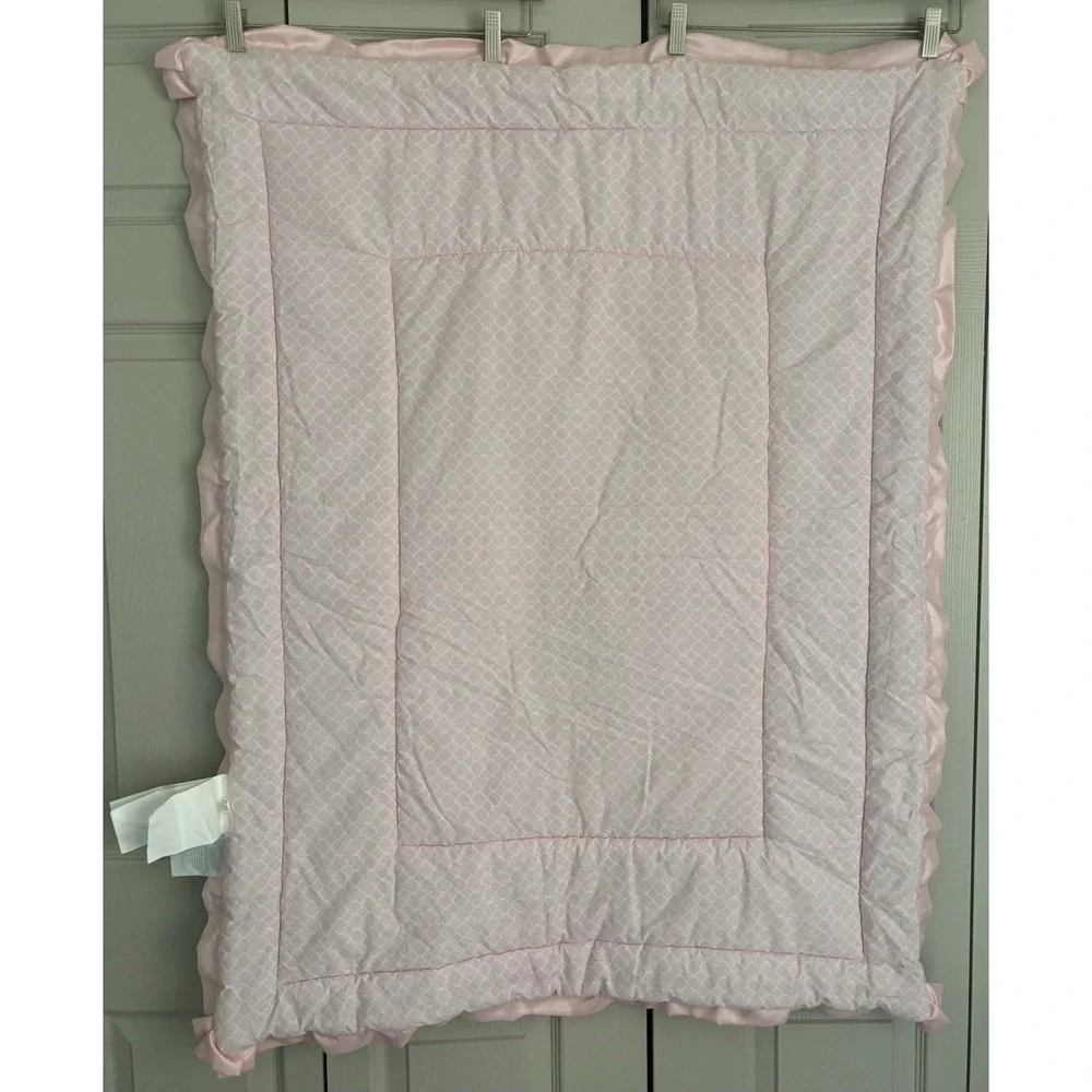 Lambs & Ivy Crib Blanket Comforter Baby Toddler Nursery Pink Black Paris Bow‎